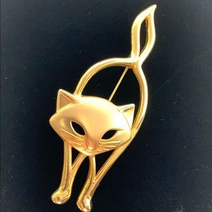 Gold Colored Cat Pin